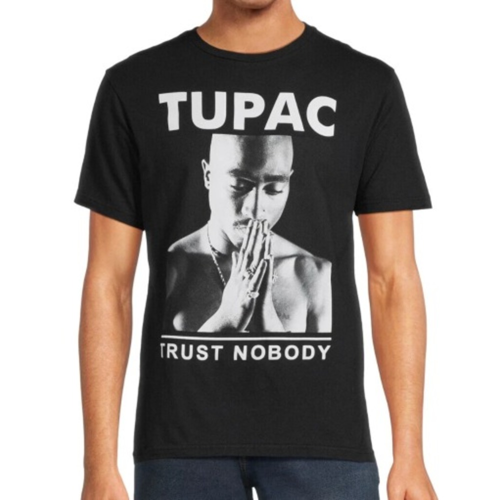 Tupac Shakur Graphic T-Shirt 2pac Trust Nobody Black White Legend Rapper Icon S